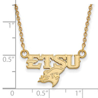Load image into Gallery viewer, 10K Gold LogoArt East Tennessee State U. Small Necklace

