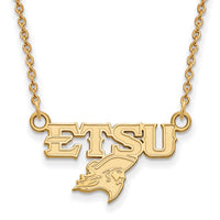 Load image into Gallery viewer, 14K Gold LogoArt East Tennessee State U. Small Necklace
