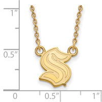 Load image into Gallery viewer, 10k Gold NHL LogoArt Seattle Kraken Small Pendant Necklace
