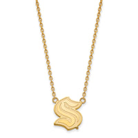 Load image into Gallery viewer, 10k Gold NHL LogoArt Seattle Kraken Large Pendant Necklace
