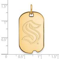 Load image into Gallery viewer, 14k Gold NHL LogoArt Seattle Kraken Small Dog Tag Pendant
