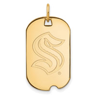 Load image into Gallery viewer, 10k Gold NHL LogoArt Seattle Kraken Small Dog Tag Pendant
