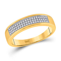 Load image into Gallery viewer, 10kt Yellow Gold His Hers Round Diamond Square Matching Wedding Set 5/8 Cttw
