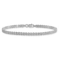 Load image into Gallery viewer, 14K White Gold 3.0mm Wide Diamond-Cut Double Rope Chain
