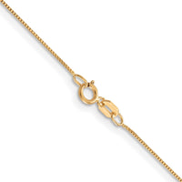 Load image into Gallery viewer, 10K .5mm Baby Box Chain W/ Spring Ring Clasp

