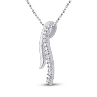 Load image into Gallery viewer, 10kt White Gold Womens Round Diamond Fashion Pendant 1/20 Cttw

