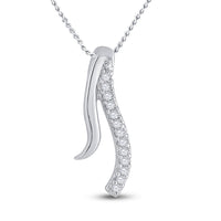 Load image into Gallery viewer, 10kt White Gold Womens Round Diamond Fashion Pendant 1/20 Cttw
