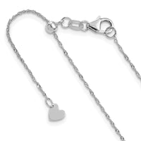Load image into Gallery viewer, 10K White Gold Adjustable 1mm Singapore Chain
