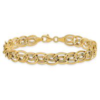 Load image into Gallery viewer, 10K Yellow Gold Triple Fancy Link Bracelet
