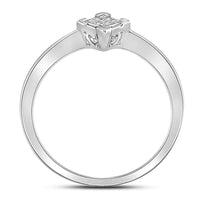 Load image into Gallery viewer, Sterling Silver Womens Round Diamond Simple Square Cluster Ring .01 Cttw
