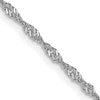 10K White Gold 1.3mm Singapore Chain
