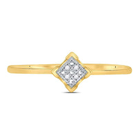 Load image into Gallery viewer, Yellow-tone Sterling Silver Womens Round Diamond Square Cluster Ring .01 Cttw
