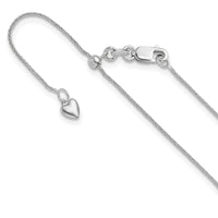 Load image into Gallery viewer, 10K White Gold Adjustable .8mm Wheat Chain
