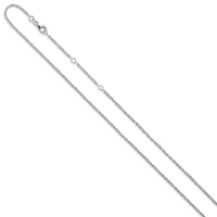 Load image into Gallery viewer, 10k White Gold 1.5mm Loose Rope 1in+1in Adjustable Chain
