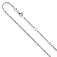 Load image into Gallery viewer, 10k White Gold 1.5mm Loose Rope 1in+1in Adjustable Chain
