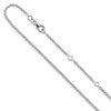 10k White Gold 1.5mm Loose Rope 1in+1in Adjustable Chain