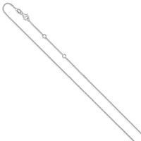 Load image into Gallery viewer, 10k White Gold 1.2mm Flat Cable 1in+1in Adjustable Chain
