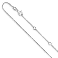 Load image into Gallery viewer, 10k White Gold 1.2mm Flat Cable 1in+1in Adjustable Chain
