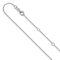 Load image into Gallery viewer, 10k White Gold 1.1mm Round Cable 1in+1in Adjustable Chain

