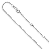 Load image into Gallery viewer, 10k White Gold 1.4mm Round Cable 1in+1in Adjustable Chain
