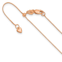 Load image into Gallery viewer, 10K Rose Gold Adjustable .55mm Baby Box Chain
