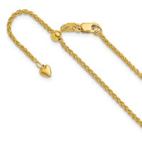 Load image into Gallery viewer, 10k Adjustable 1.6mm Semi Solid Spiga Chain
