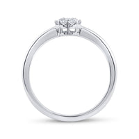 Load image into Gallery viewer, 14kt White Gold Round Diamond Cluster Bridal Wedding Engagement Ring 1/5 Cttw
