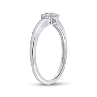 Load image into Gallery viewer, 14kt White Gold Round Diamond Cluster Bridal Wedding Engagement Ring 1/5 Cttw
