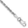 10k White Gold 2.25mm Diamond-Cut Rope Chain