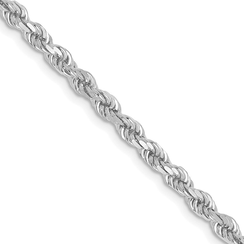 10k White Gold 2.75mm Diamond-Cut Rope Chain