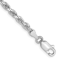 Load image into Gallery viewer, 10k White Gold 3mm Diamond-Cut Rope Chain
