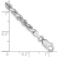 Load image into Gallery viewer, 10k White Gold 3.5mm Diamond-Cut Rope Chain
