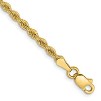 Load image into Gallery viewer, 10k 2.5mm Solid Regular Rope Chain
