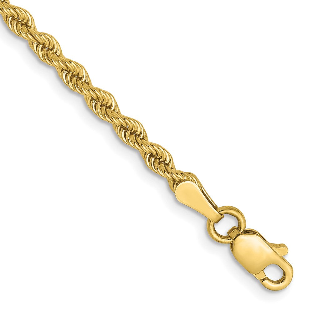 10k 2.5mm Solid Regular Rope Chain