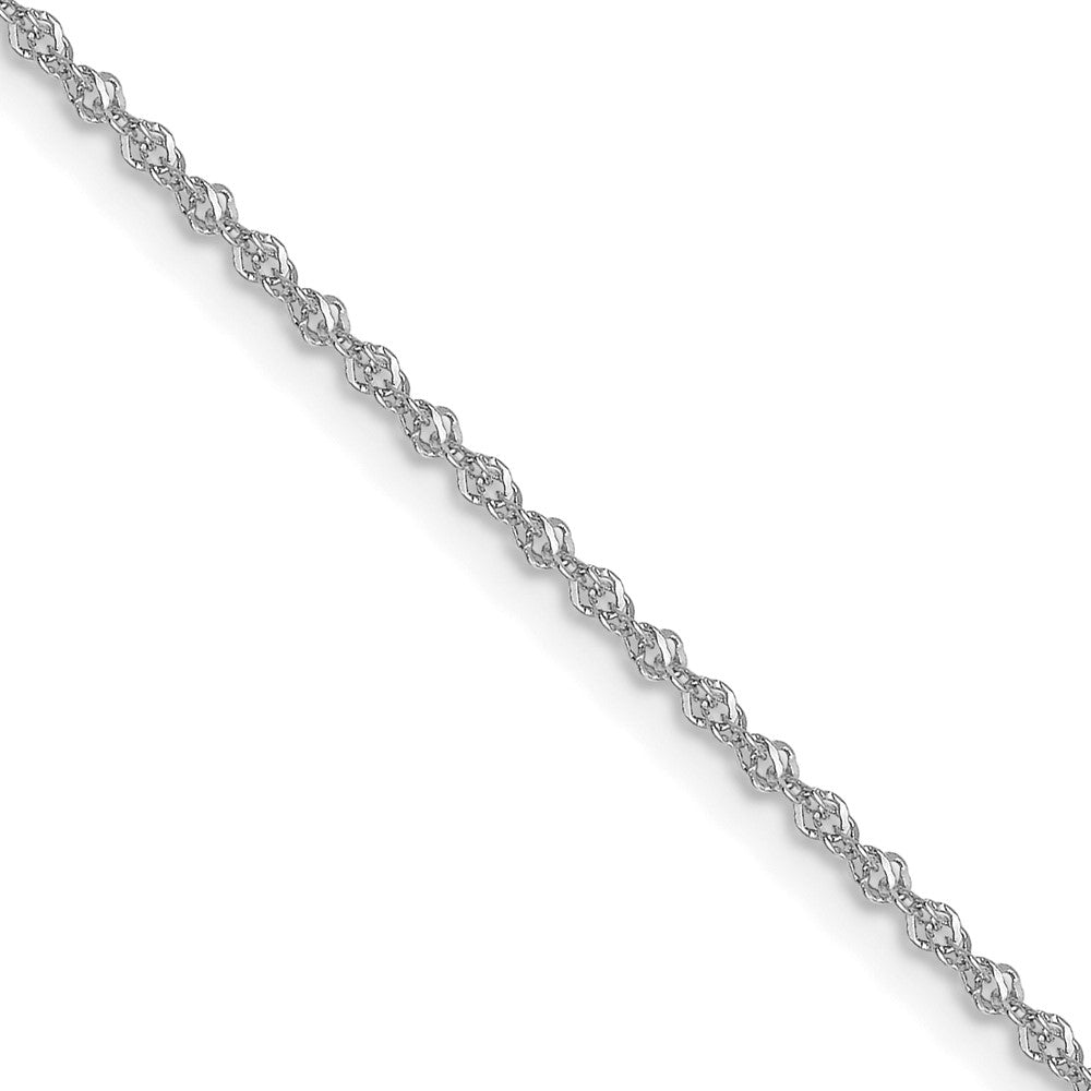 10k White Gold 1mm Sparkle Singapore Chain