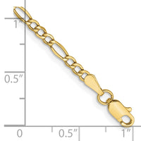 Load image into Gallery viewer, 10k 2.5mm Semi-Solid Figaro Chain
