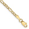 10k 2.5mm Semi-Solid Figaro Chain Anklet