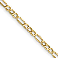 Load image into Gallery viewer, 10k 2.5mm Semi-Solid Figaro Chain
