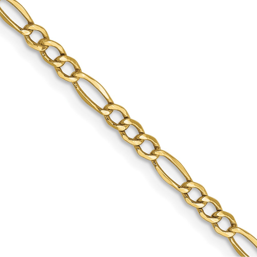 10k 2.5mm Semi-Solid Figaro Chain