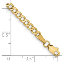 Load image into Gallery viewer, 10k 3.35mm Semi-Solid Curb Link Chain
