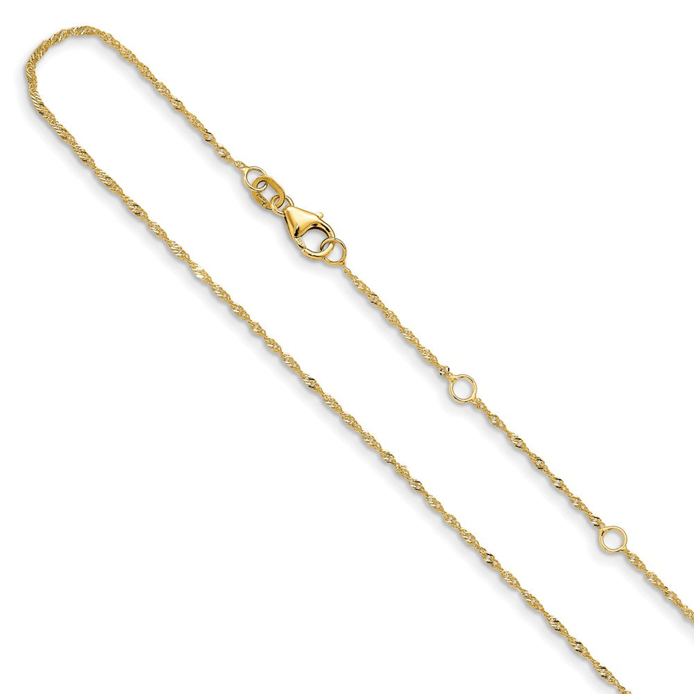 10k 1.25mm Singapore 1in+1in Adjustable Chain