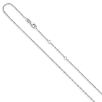 Load image into Gallery viewer, 10k White Gold  1.25mm Singapore 1in+1in Adjustable Chain
