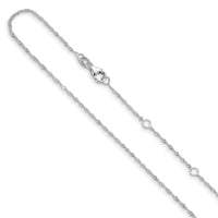Load image into Gallery viewer, 10k White Gold  1.25mm Singapore 1in+1in Adjustable Chain
