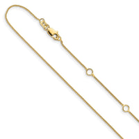 Load image into Gallery viewer, 10k .8mm Baby Spiga 1in+1in Adjustable Chain
