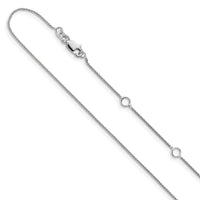 Load image into Gallery viewer, 10k White Gold .8mm Baby Spiga 1in+1in Adjustable Chain
