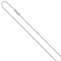 Load image into Gallery viewer, 10k White Gold .7mm Box 1in+1in Adjustable Chain Adjustable
