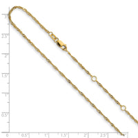 Load image into Gallery viewer, 10k 1.5mm Singapore 1in+1in Adjustable Chain
