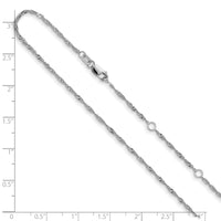 Load image into Gallery viewer, 10k White Gold  1.5mm Singapore 1in+1in Adjustable Chain
