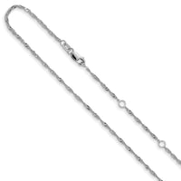 Load image into Gallery viewer, 10k White Gold  1.5mm Singapore 1in+1in Adjustable Chain
