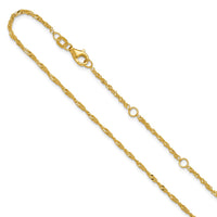Load image into Gallery viewer, 10k 1.7mm Singapore 1in+1in Adjustable Chain
